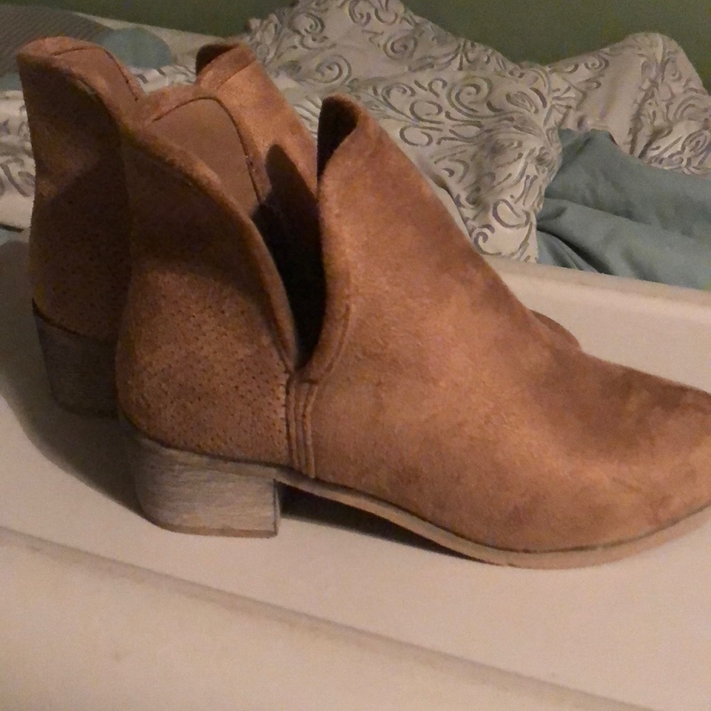 Tan booties size 7